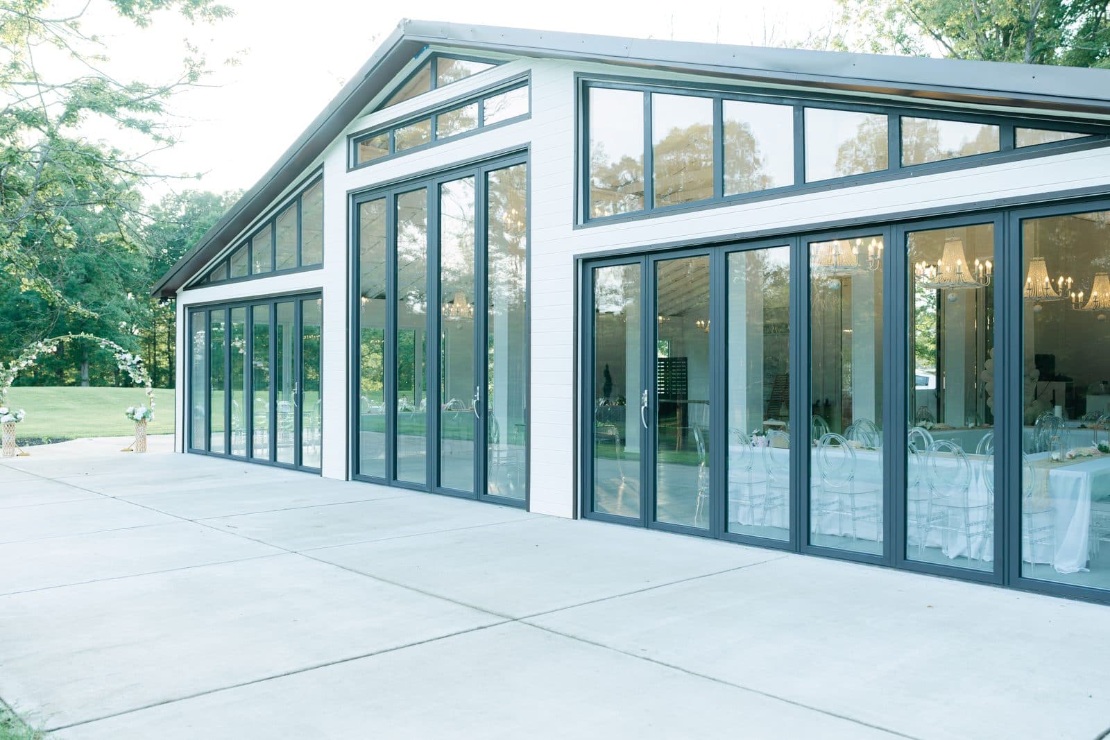 The Pavilion's wall of glass